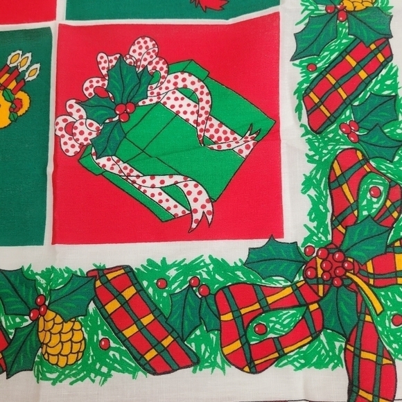 Vintage Bandana Scarf Christmas All Cotton Retro made in USA SET - Picture 8 of 13